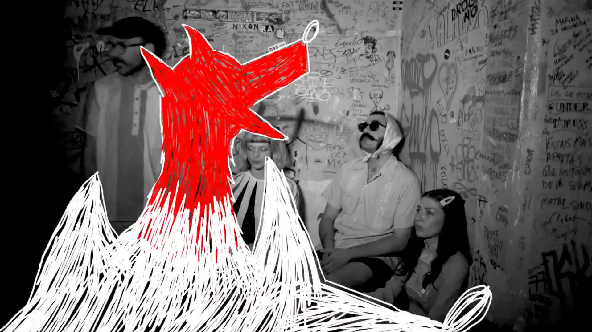 Fotograma d'una animació 2D de Marta Contreras i Agramunt per al videoclip Perro, de Sandré (4/8)
